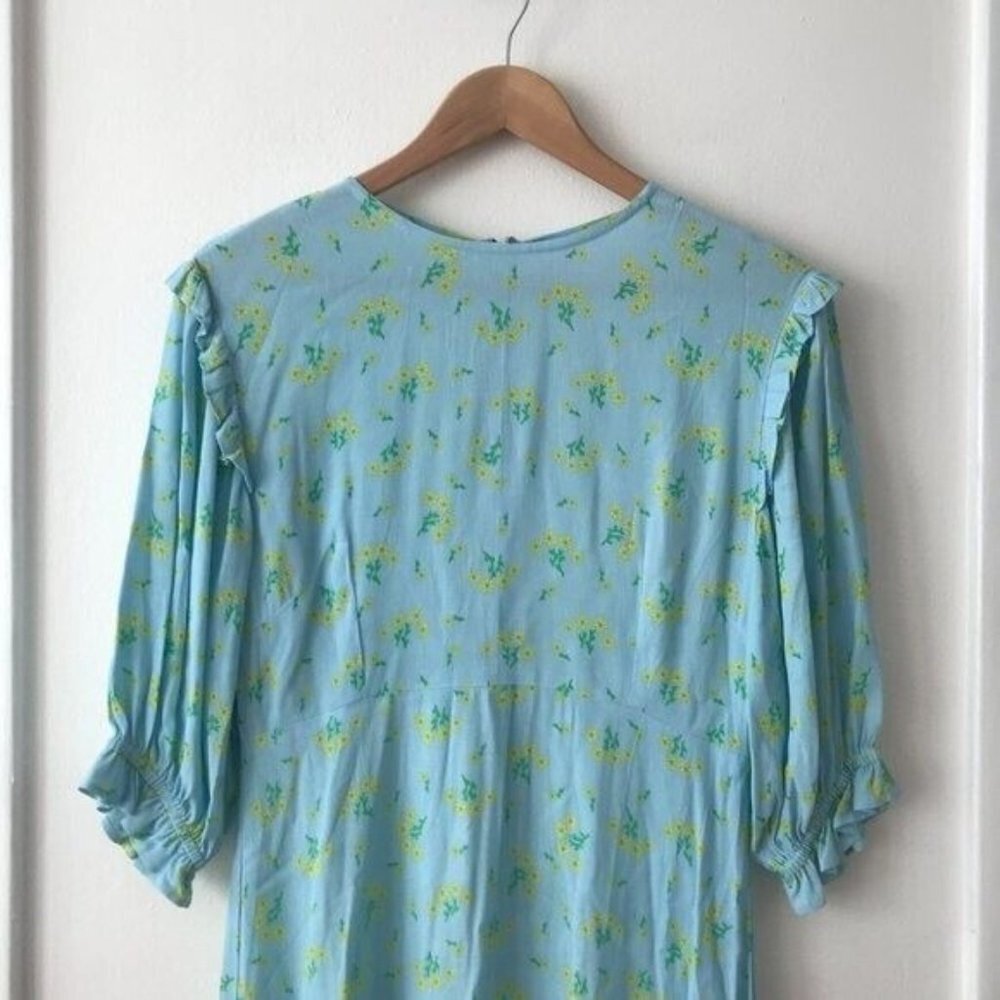 Faithfull The Brand Jean Marie Puff Sleeve Midi Dress - Picture 7 of 13